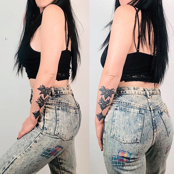 VTG 1980s Cap Ferrat Acid Wash Patchwork Denim - Picture 5 of 8